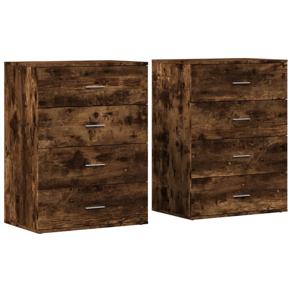 Dulapuri, 2 buc., stejar fumuriu, 60x39x80 cm, lemn prelucrat GartenMobel Dekor