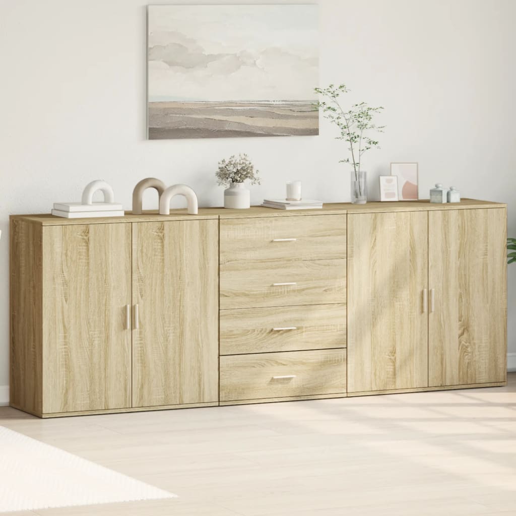 Servante, 3 piese, stejar sonoma, lemn prelucrat GartenMobel Dekor