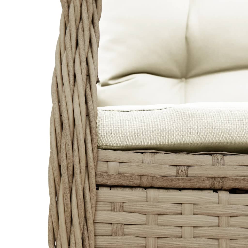 Set de masă pentru grădină, 7 piese, cu perne, bej, poliratan GartenMobel Dekor