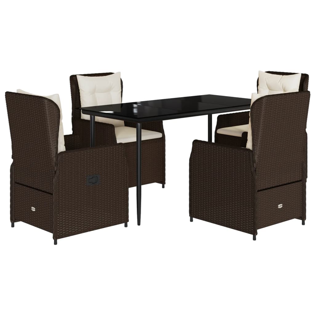 Set mobilier de grădină, 5 piese, cu perne, maro, poliratan GartenMobel Dekor