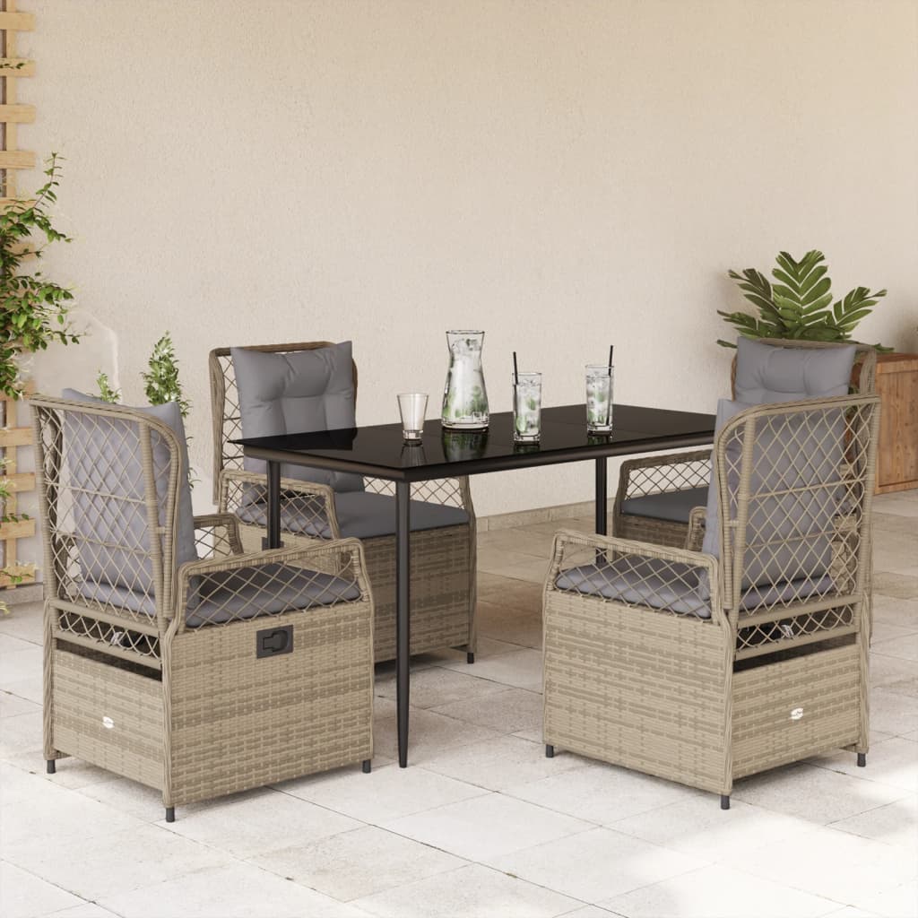 Set mobilier de grădină cu perne, 5 piese, bej, poliratan GartenMobel Dekor
