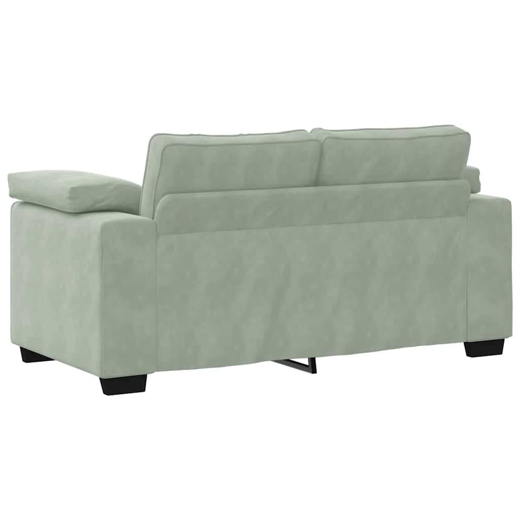 Set de canapele cu perne, 3 piese, gri deschis, catifea GartenMobel Dekor
