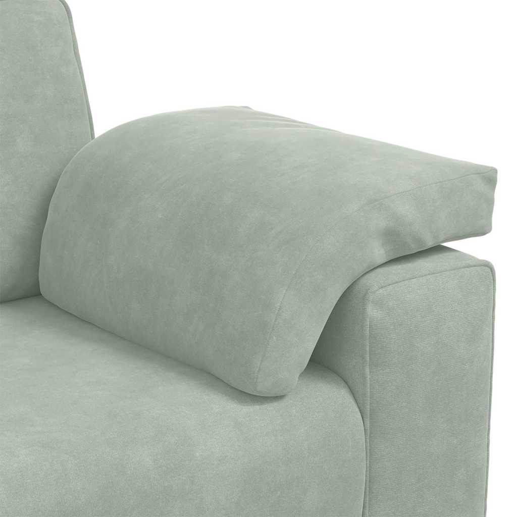 Set de canapele cu perne, 3 piese, gri deschis, catifea GartenMobel Dekor