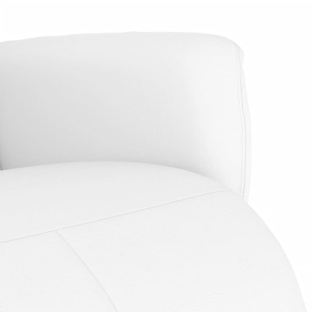 Fotoliu rabatabil cu suport de picioare, alb, piele ecologică GartenMobel Dekor