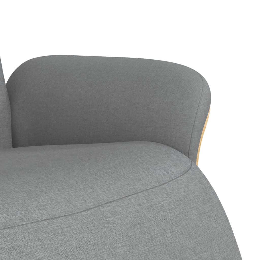 Fotoliu rabatabil cu suport de picioare, gri deschis, textil GartenMobel Dekor