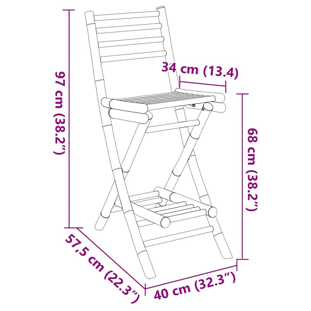 Scaune de bar de exterior cu suport pentru picioare 2buc bambus GartenMobel Dekor