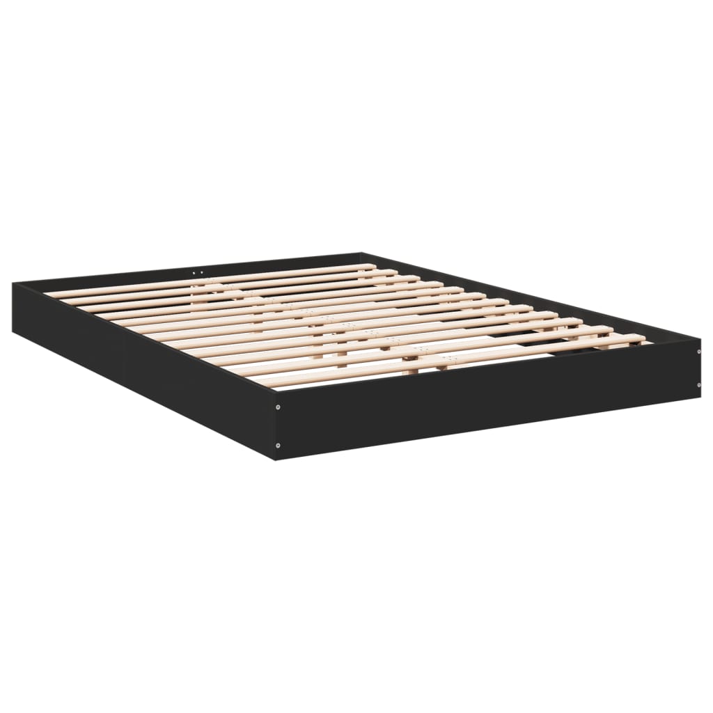 Cadru de pat, negru, 140x200 cm, lemn prelucrat GartenMobel Dekor
