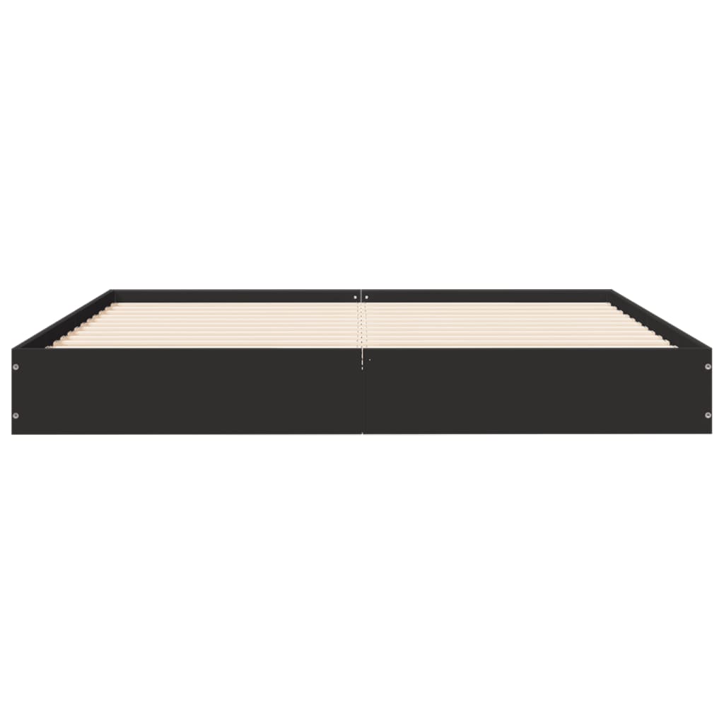 Cadru de pat, negru, 140x200 cm, lemn prelucrat GartenMobel Dekor