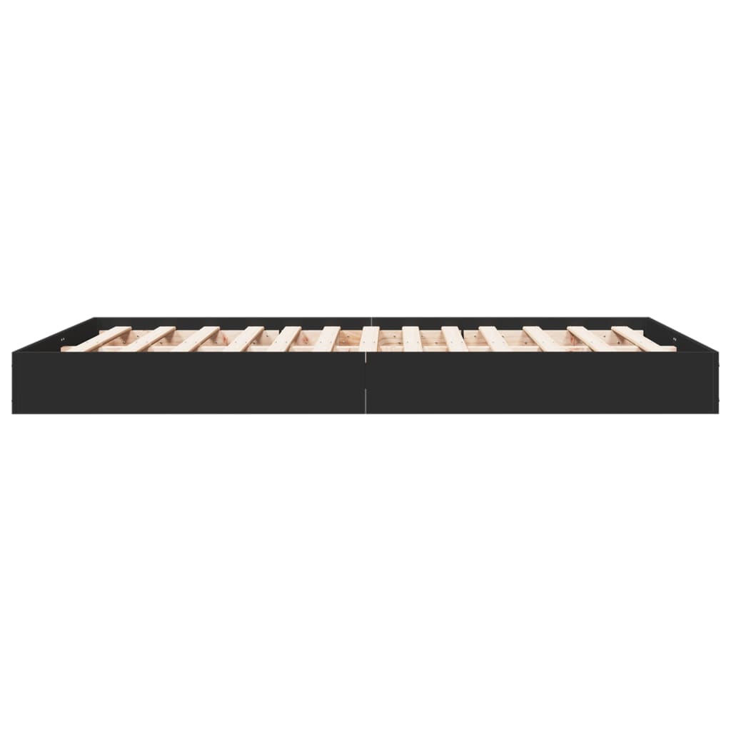 Cadru de pat, negru, 140x200 cm, lemn prelucrat GartenMobel Dekor