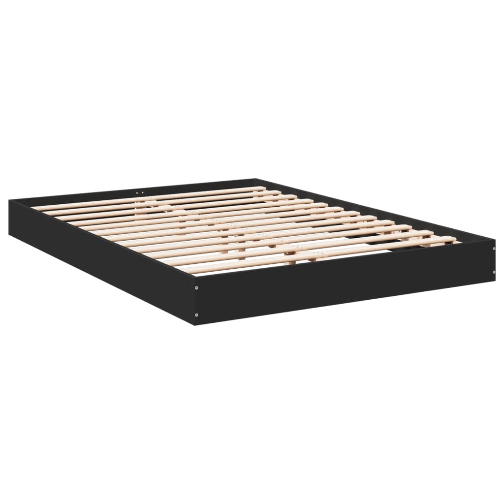 Cadru de pat, negru, 140x200 cm, lemn prelucrat GartenMobel Dekor