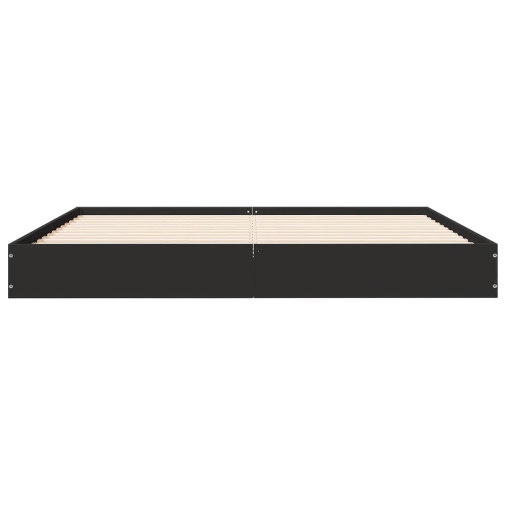 Cadru de pat fără saltea Negru 160x200cm Lemn prelucrat GartenMobel Dekor