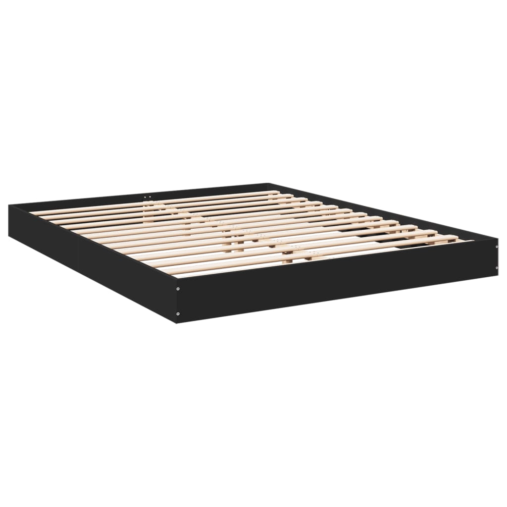 Cadru de pat fără saltea Negru 160x200cm Lemn prelucrat GartenMobel Dekor