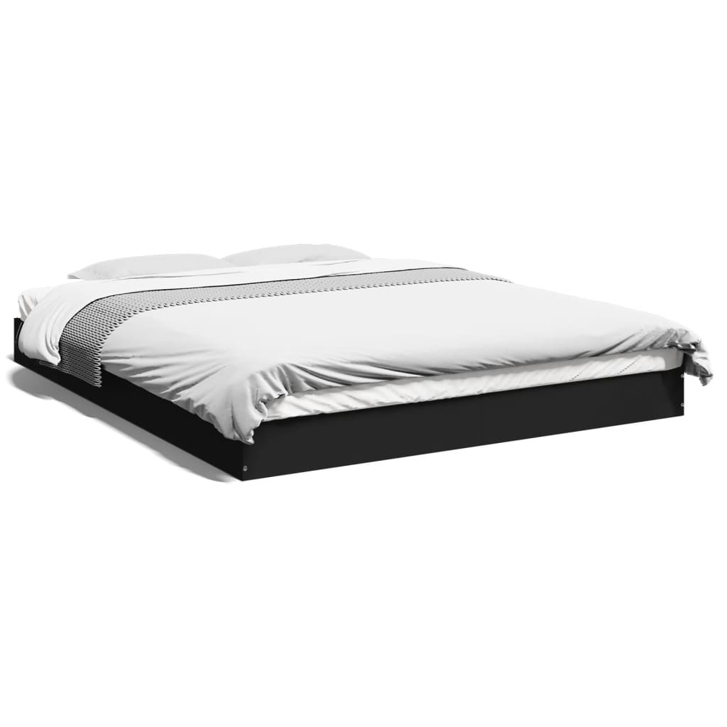 Cadru de pat fără saltea Negru 160x200cm Lemn prelucrat GartenMobel Dekor