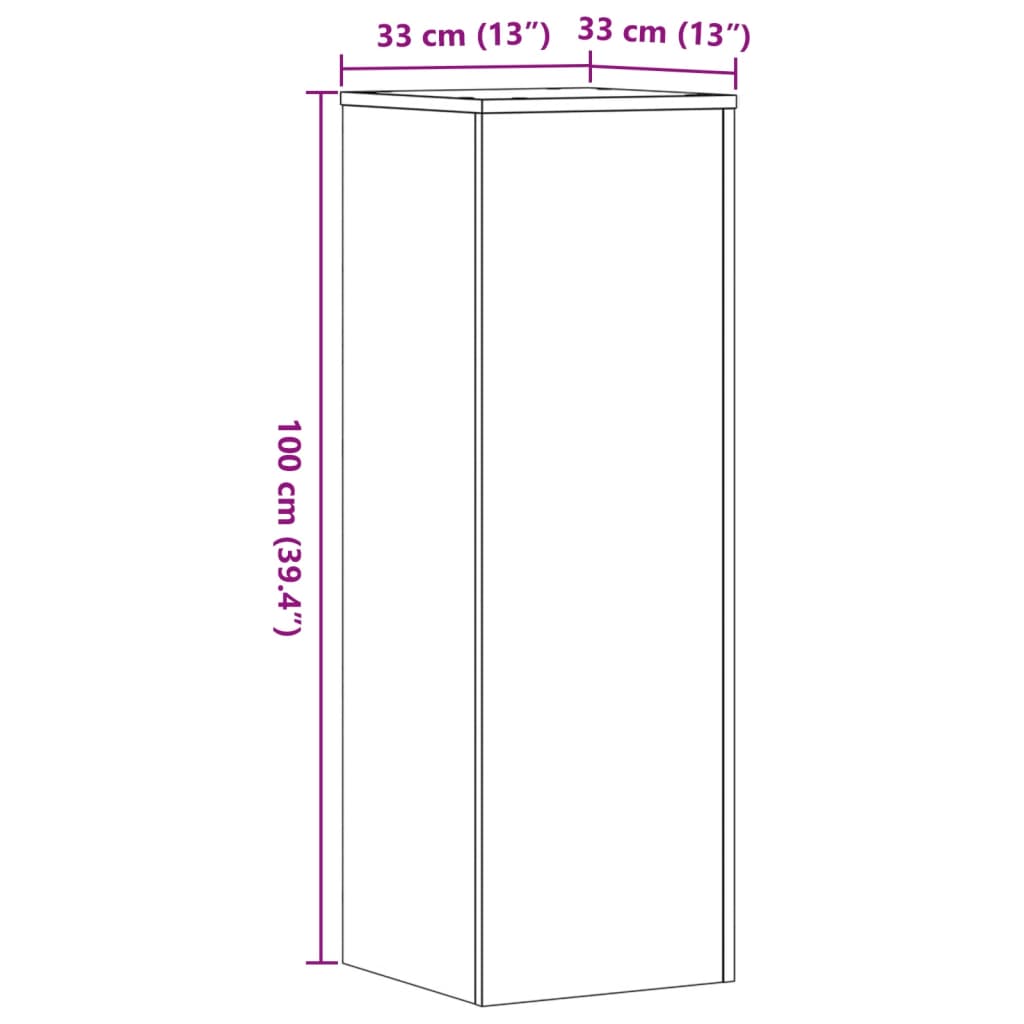 Suport de plante, gri beton, 33x33x100 cm, lemn prelucrat GartenMobel Dekor