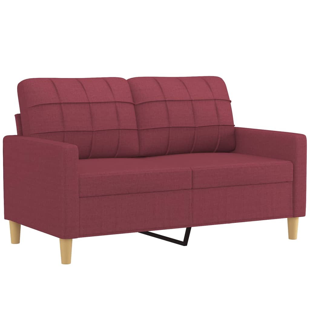 Set canapea cu perne, 4 piese, roșu vin, material textil GartenMobel Dekor