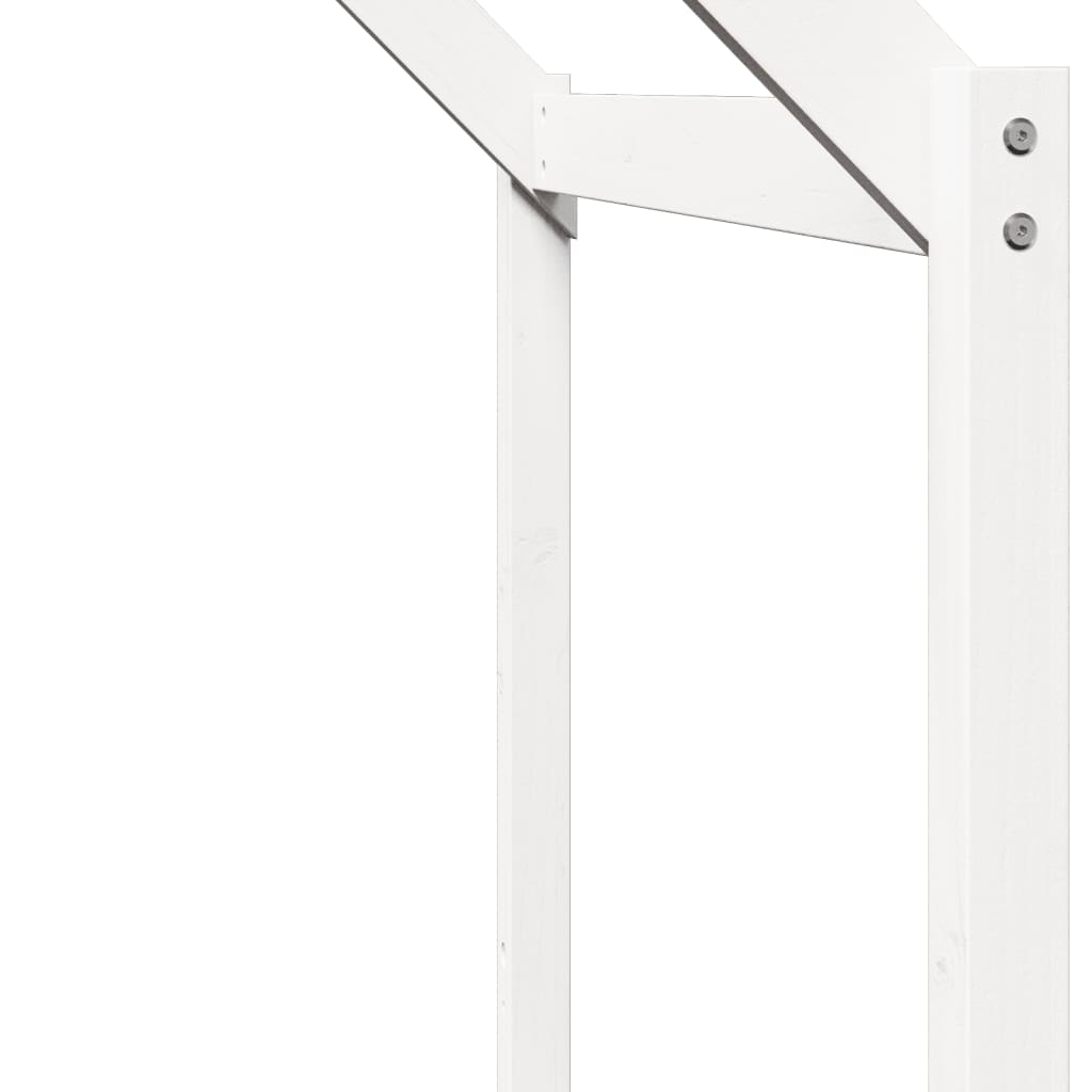 Pat înalt cu acoperiș, alb, 75x190 cm, lemn masiv de pin GartenMobel Dekor