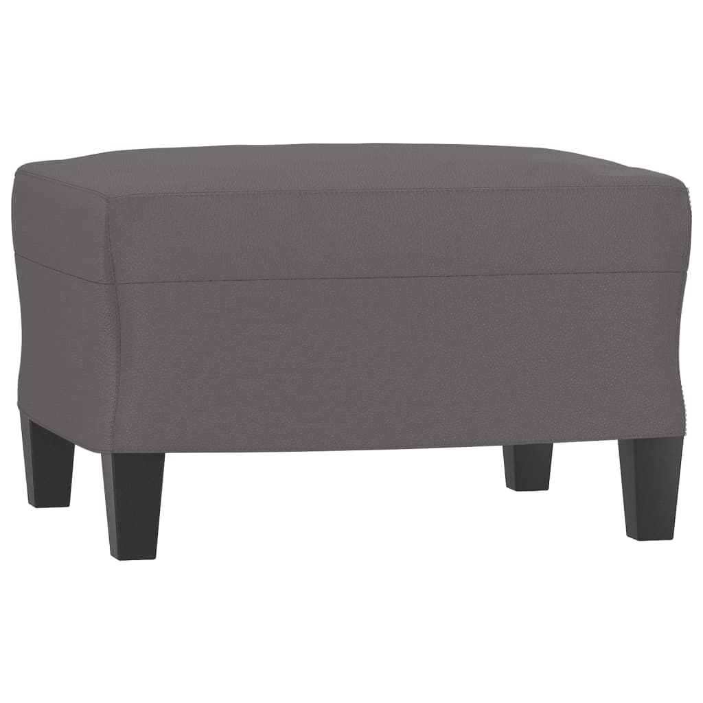 Set de canapele cu perne, 3 piese, gri, piele ecologică GartenMobel Dekor