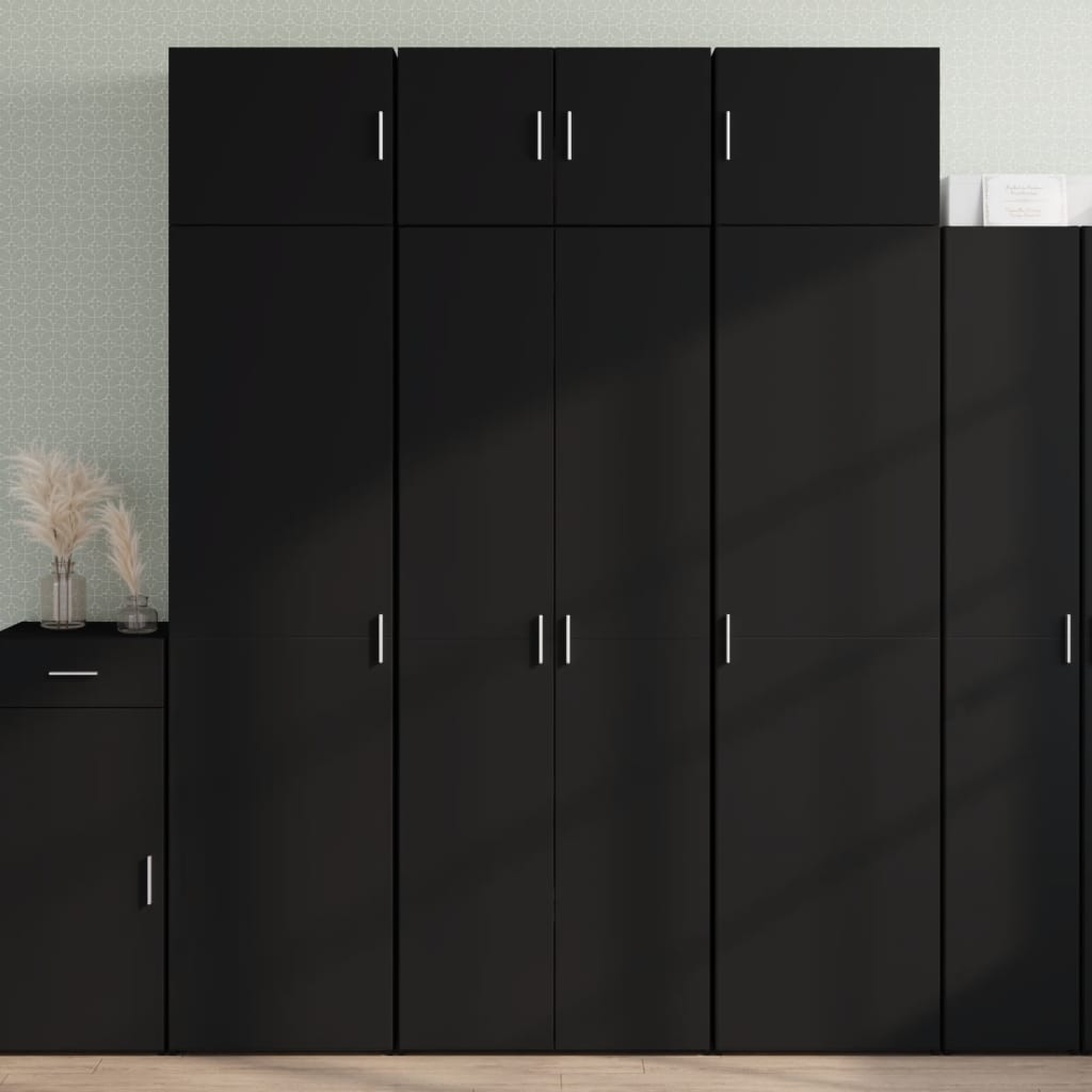 Dulap înalt, negru, 70x42,5x185 cm, lemn prelucrat GartenMobel Dekor