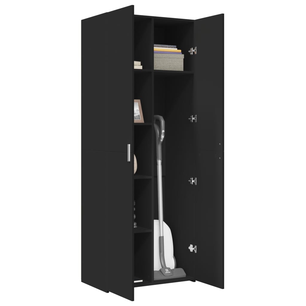 Dulap înalt, negru, 70x42,5x185 cm, lemn prelucrat GartenMobel Dekor