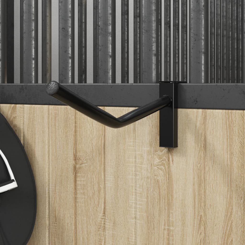 Suport șa cu cârlig de căpăstru, negru, fier, portabil, un braț GartenMobel Dekor