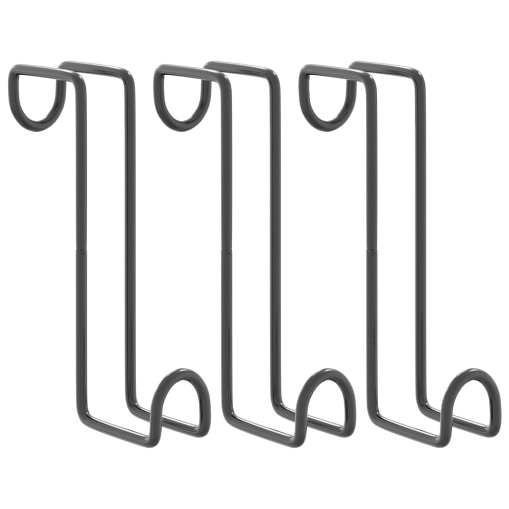 Suporturi pentru căpăstru, 3 buc., negru, oțel GartenMobel Dekor