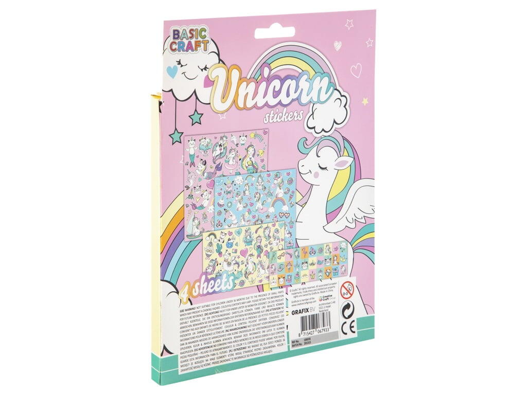 Set 100 abtibilduri cu unicorni PlayLearn Toys