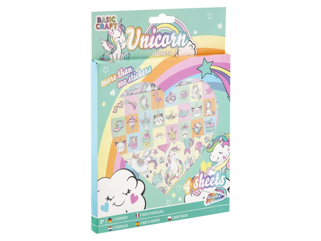 Set 100 abtibilduri cu unicorni PlayLearn Toys
