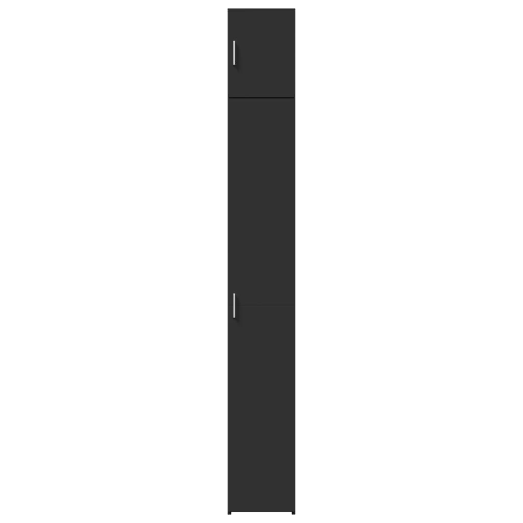 Dulap depozitare slim negru 30x42,5x225 cm lemn prelucrat GartenMobel Dekor