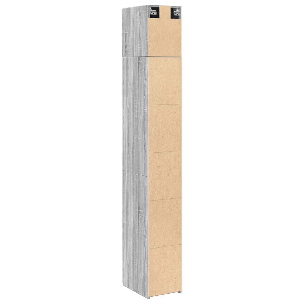 Dulap depozitare slim sonoma gri 30x42,5x225 cm lemn prelucrat GartenMobel Dekor