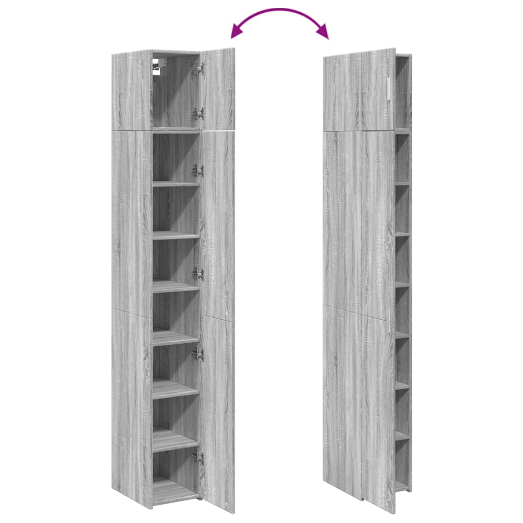 Dulap depozitare slim sonoma gri 30x42,5x225 cm lemn prelucrat GartenMobel Dekor