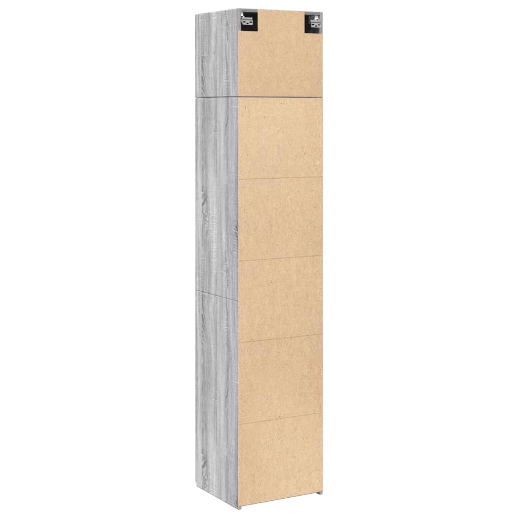 Dulap depozitare slim sonoma gri 45x42,5x225 cm lemn prelucrat GartenMobel Dekor