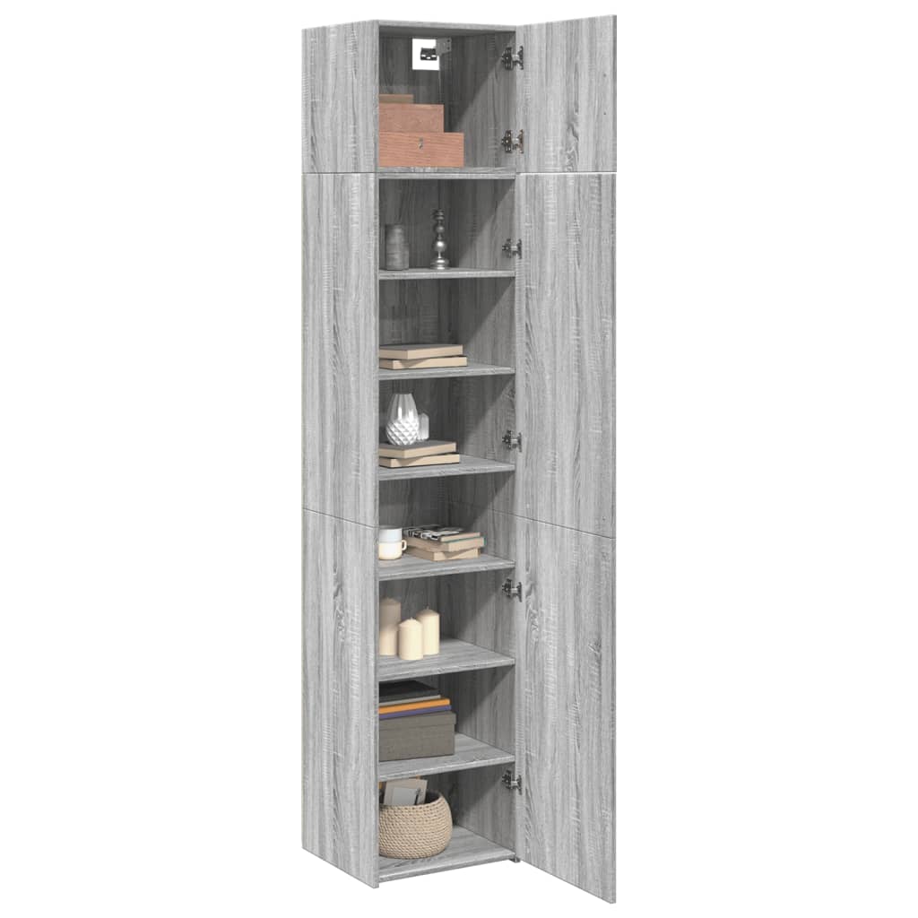Dulap depozitare slim sonoma gri 45x42,5x225 cm lemn prelucrat GartenMobel Dekor