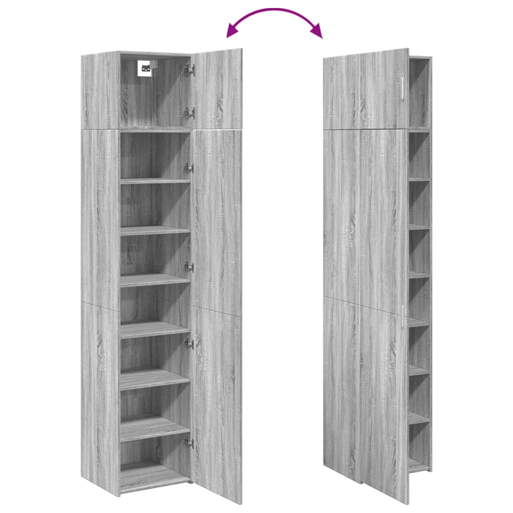 Dulap depozitare slim sonoma gri 45x42,5x225 cm lemn prelucrat GartenMobel Dekor
