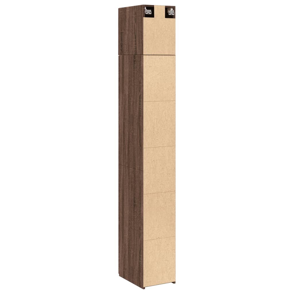 Dulap depozitare slim stejar maro 30x42,5x225 cm lemn prelucrat GartenMobel Dekor