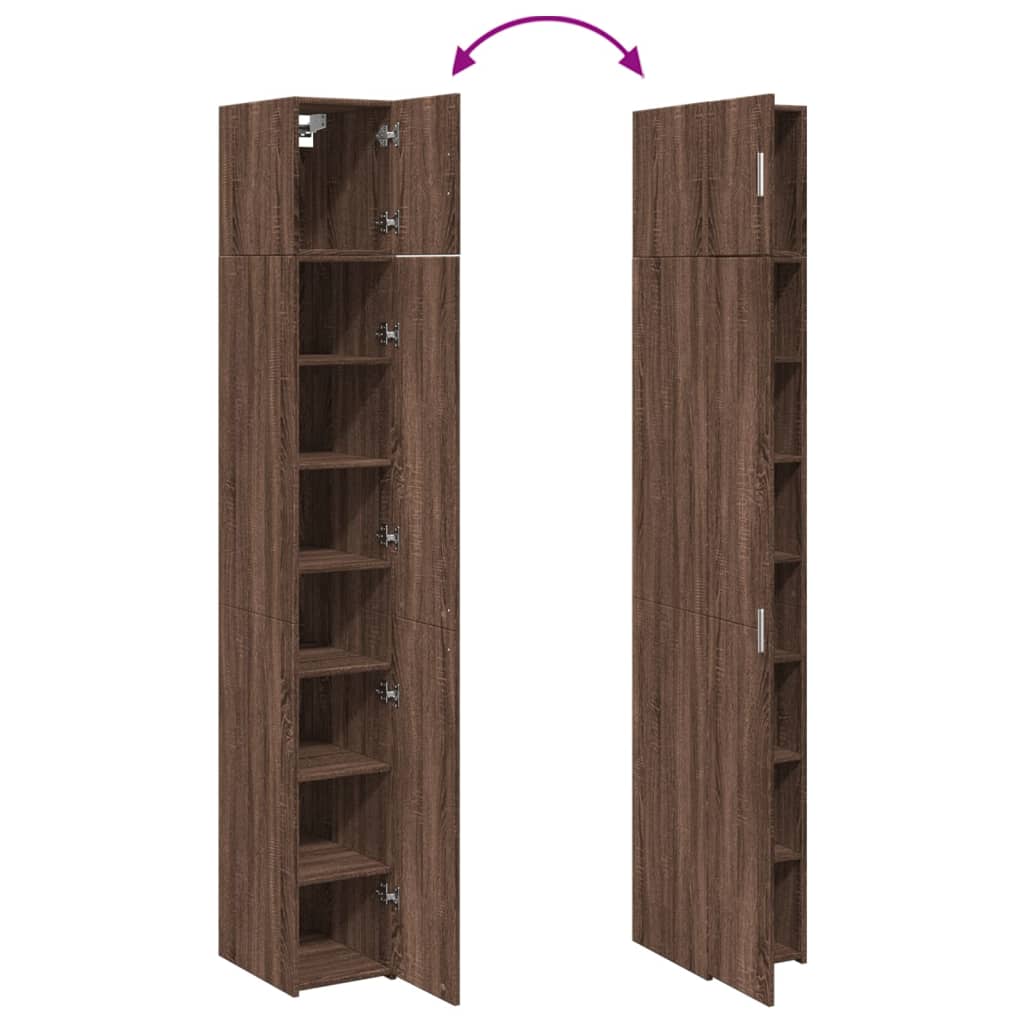 Dulap depozitare slim stejar maro 30x42,5x225 cm lemn prelucrat GartenMobel Dekor