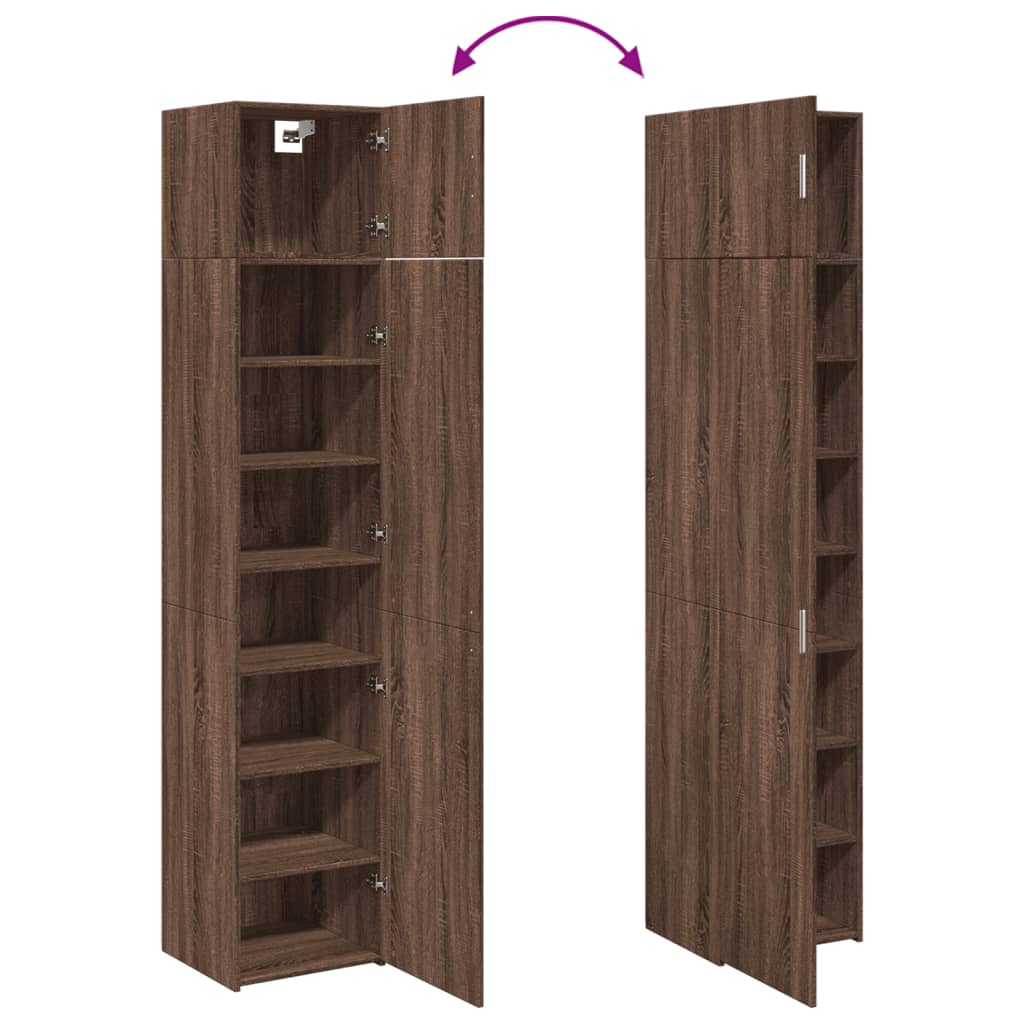 Dulap depozitare slim stejar maro 45x42,5x225 cm lemn prelucrat GartenMobel Dekor