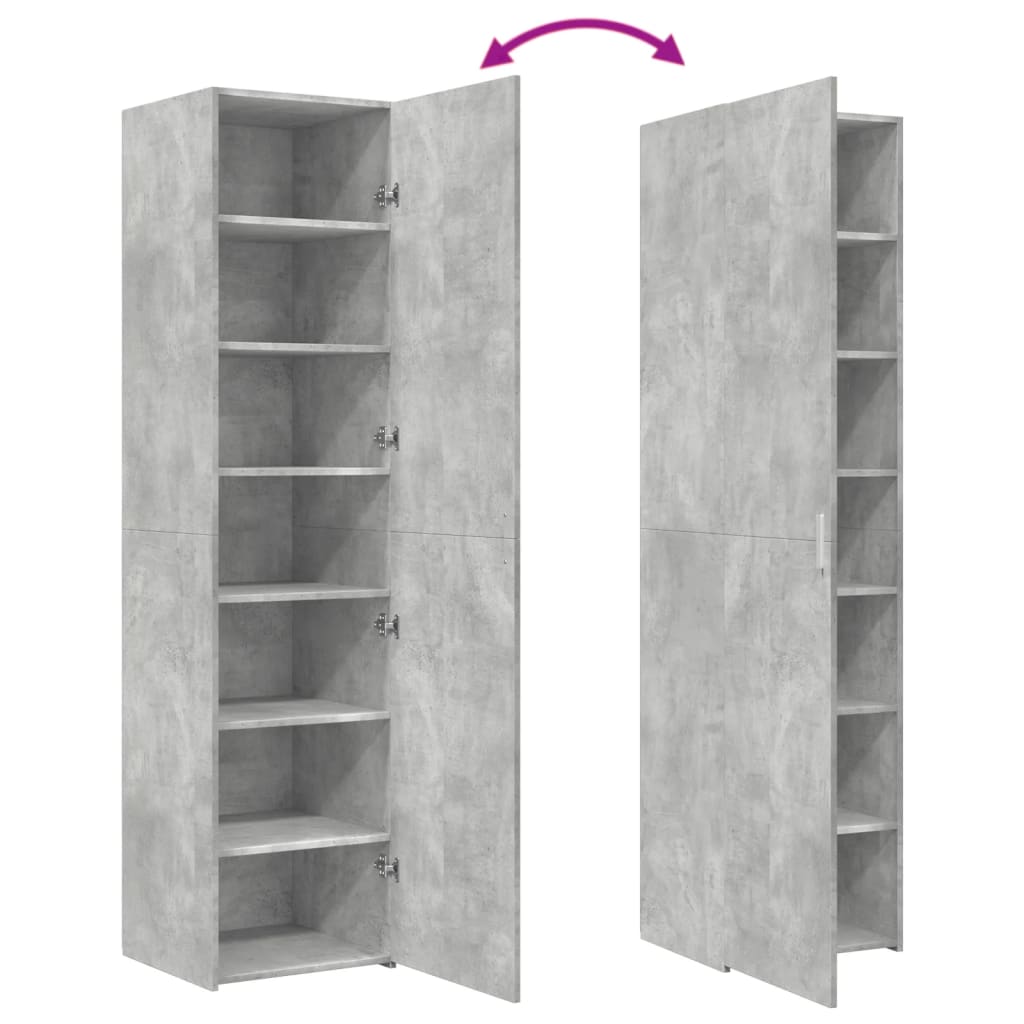 Dulap înalt, gri beton, 45x42,5x185 cm, lemn compozit GartenMobel Dekor