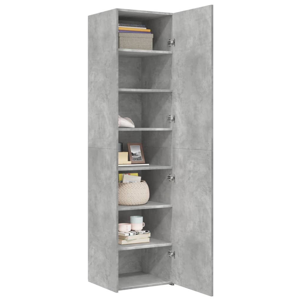 Dulap înalt, gri beton, 45x42,5x185 cm, lemn compozit GartenMobel Dekor