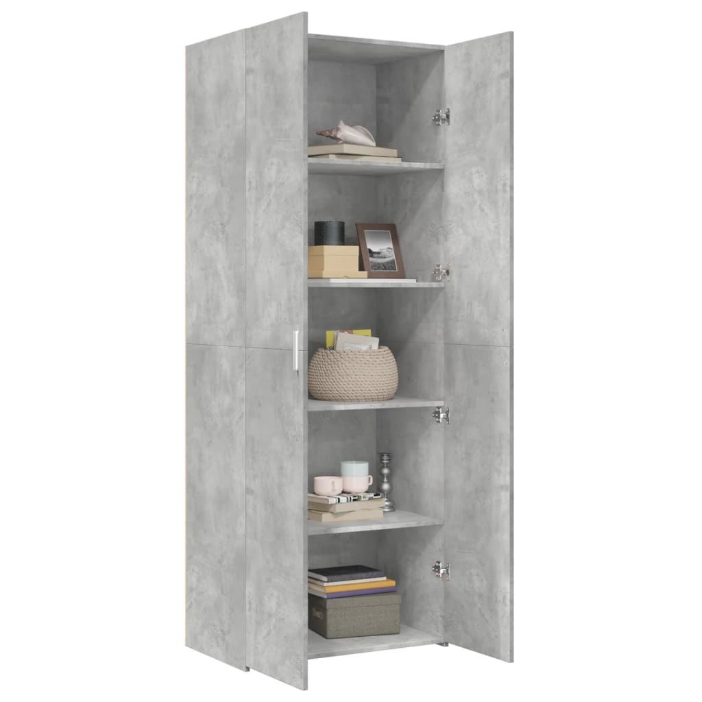 Dulap înalt, gri beton, 70x42,5x185 cm, lemn prelucrat GartenMobel Dekor
