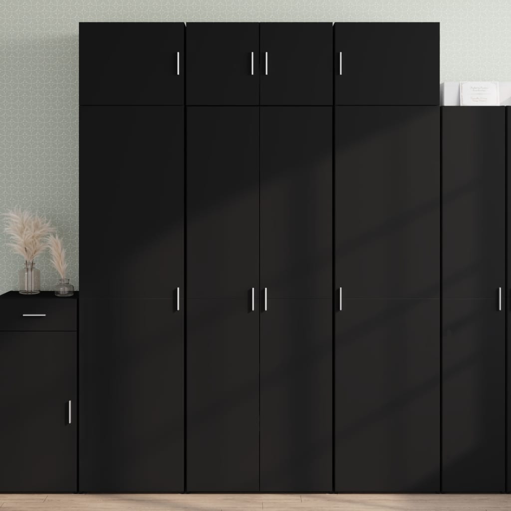 Dulap înalt, negru, 70x42,5x185 cm, lemn prelucrat GartenMobel Dekor