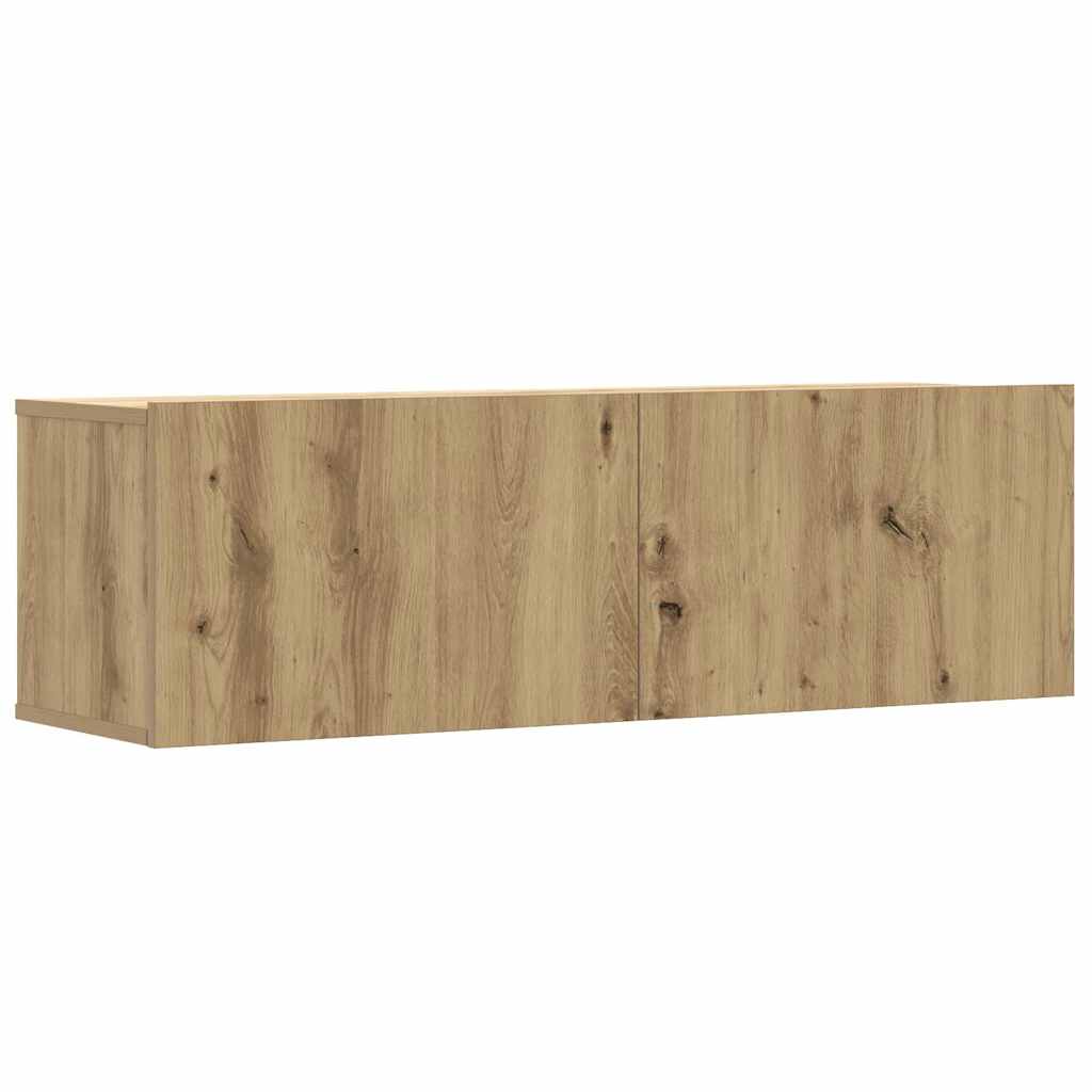 Set dulap TV 2 piese montat pe perete Stejar artizanal GartenMobel Dekor