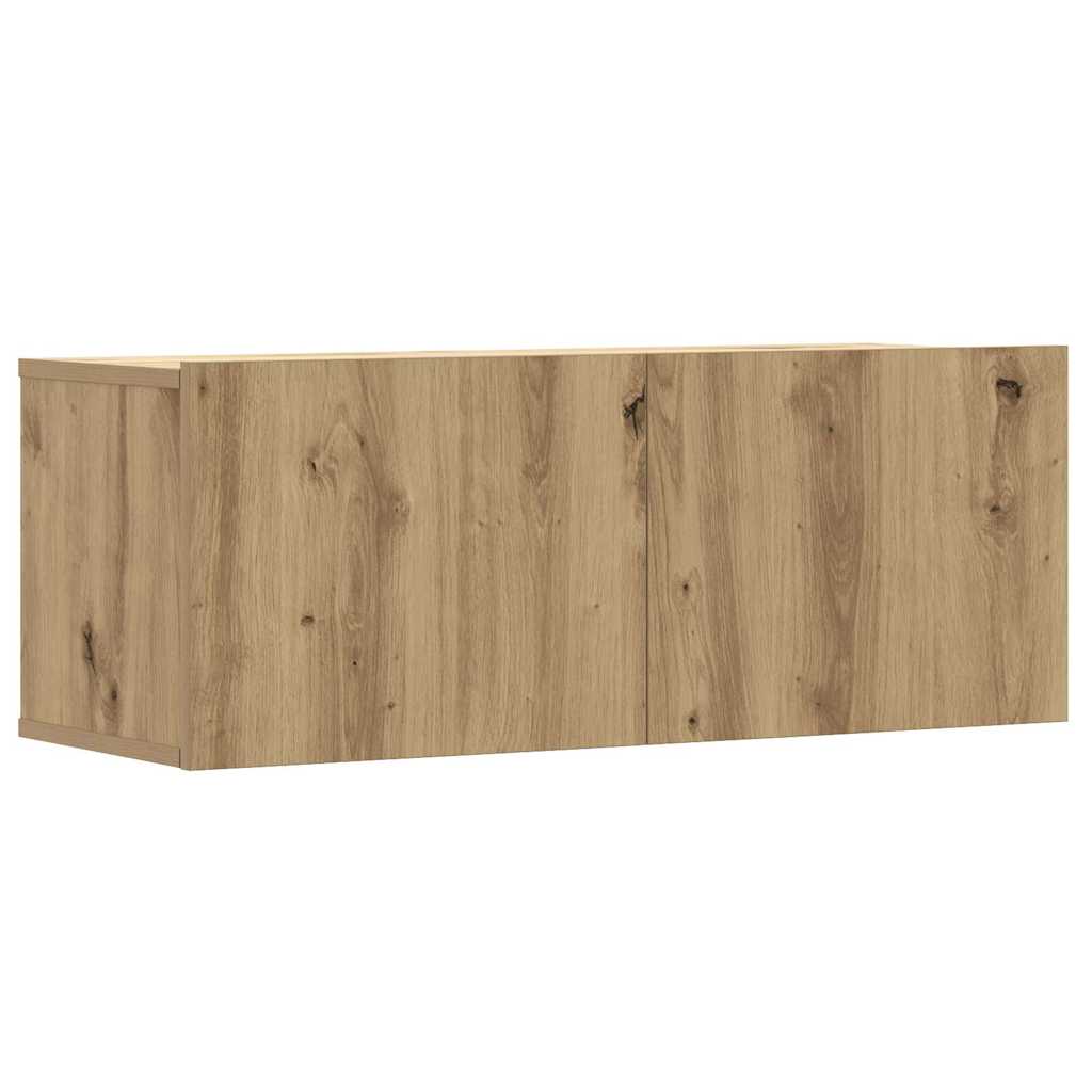 Set dulap TV 2 piese montat pe perete Stejar artizanal GartenMobel Dekor