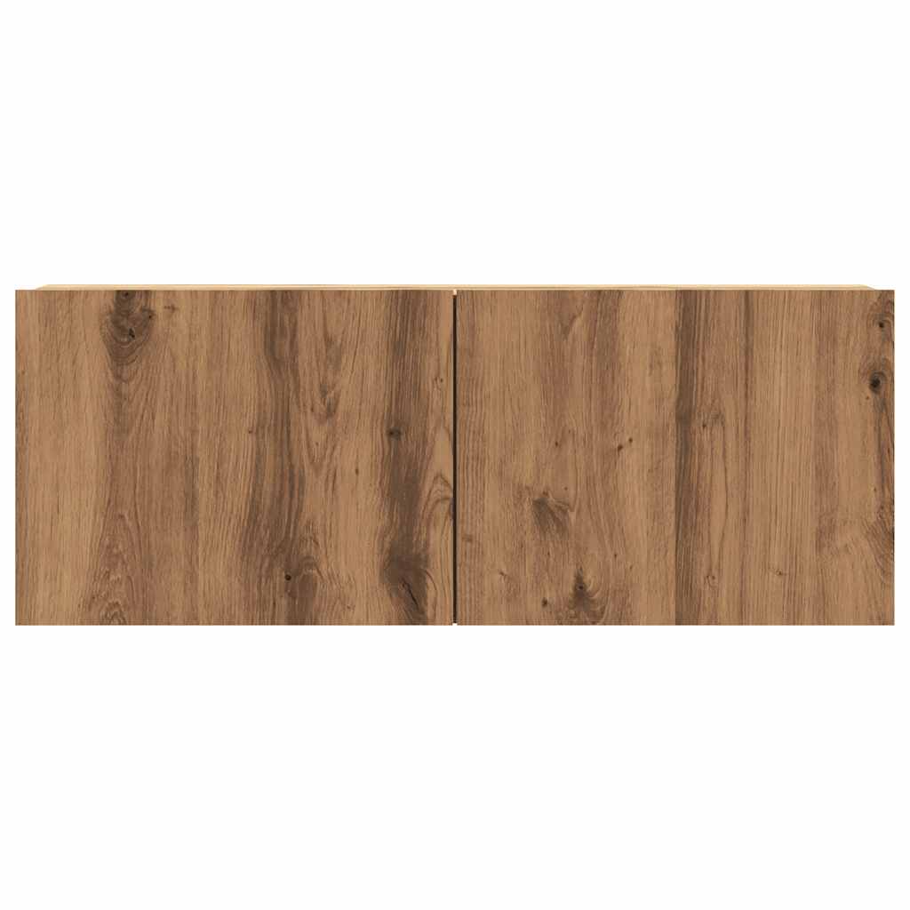 Dulap TV perete, stejar artizanal, 80x30x30 cm, lemn prelucrat GartenMobel Dekor