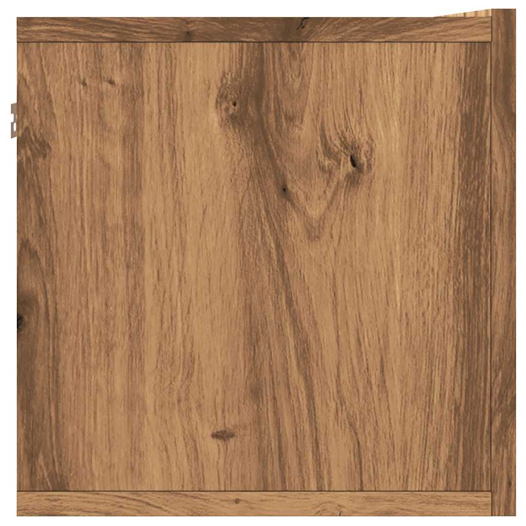 Dulap TV perete, stejar artizanal, 80x30x30 cm, lemn prelucrat GartenMobel Dekor