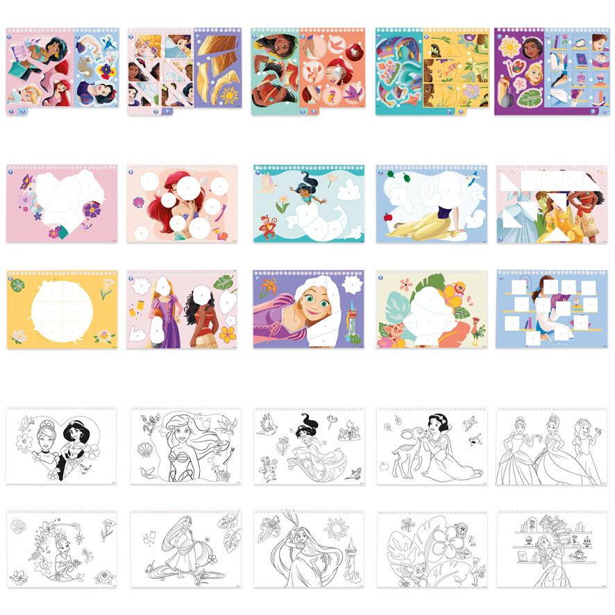 Carte de colorat & abtibilduri cu numere - Disney Princess PlayLearn Toys