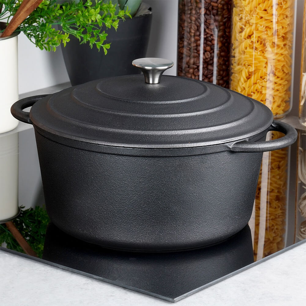 Cratita fonta cu capac 26cm, 5lit Handy KitchenServ