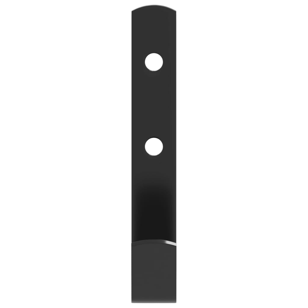 Cârlige de perete în formă de J, 12 buc., negru, oțel GartenMobel Dekor