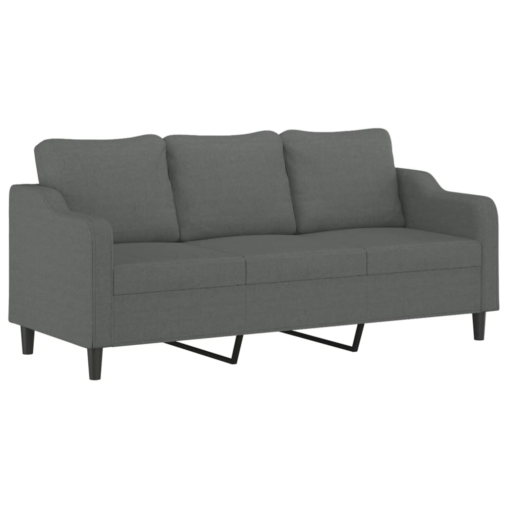 Set de canapele cu perne, 4 piese, gri închis, material textil GartenMobel Dekor