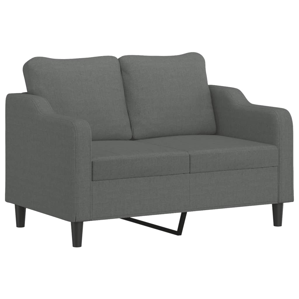 Set de canapele cu perne, 4 piese, gri închis, material textil GartenMobel Dekor
