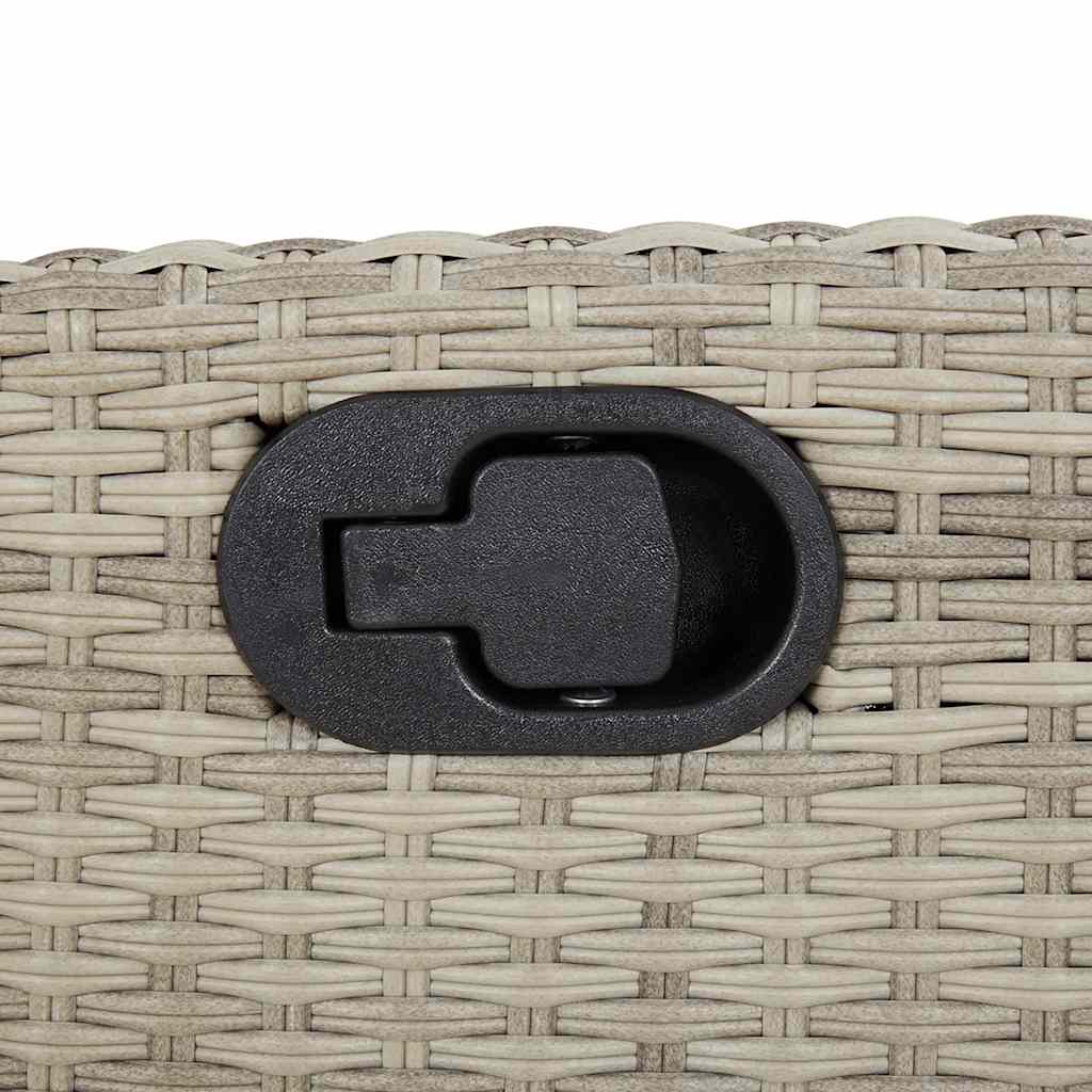 Set mobilier de grădină cu perne, 7 piese gri deschis poliratan GartenMobel Dekor